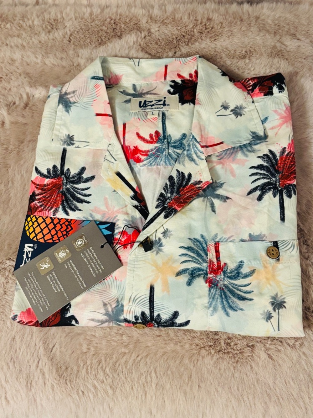 UZZY Amphibious Gear Men’s Aloha Button Down Shirt Sz  Large